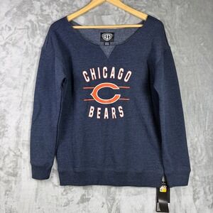 NWT Chicago Bears Womens Sweatshirt NFL Fleece Pullover Navy Blue Fan Gear
